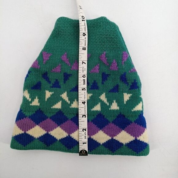 Vintage Adult Winter Hat Beanie Ski Snow Wool Geometric 80s 90s USA - Picture 6 of 7